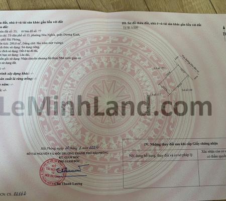 Đất 200m khu TĐC Hòa Nghĩa, Dương Kinh