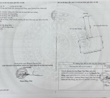 Bán đất mặt đường Mạc Đăng Doanh, Dương Kinh, Hải Phòng